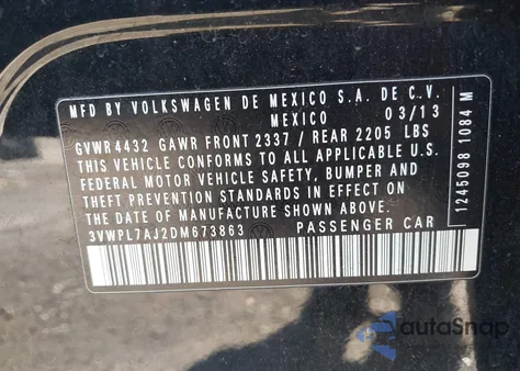 2013 Volkswagen Jetta Sportwagen 2.0L Tdi from USA, damaged, VIN 3VWPL7AJ2DM673863